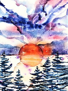 Una puesta de sol invernal llena de colorido