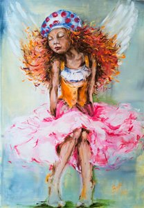 Niña de hadas rosa y fantasiosa