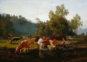 Vacas junto al río de Anders Askevold