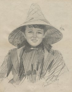 Ada Lymon Mujer con un gran sombrero, 1887