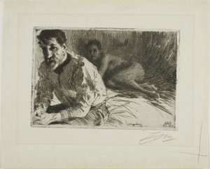 Augustus Saint-Gaudens II (Saint-Gaudens y su modelo) de Anders Leonard Zorn