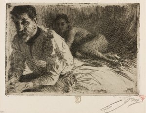 Augustus Saint Gaudens II (Saint Gaudens y su modelo) de Anders Leonard Zorn