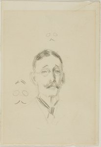 Cabeza de hombre con gafas con dos bocetos de Anders Zorn
