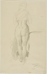 Figura femenina de pie vista desde atrás de Anders Zorn