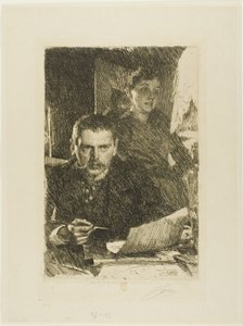 Zorn y su esposa de Anders Leonard Zorn