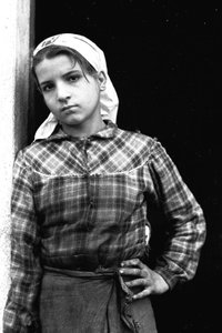 RETRATO JOVEN RACCOLGLITRICE DE ACEITUNAS