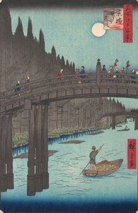Mercado de bambú en el Puente Capital, 1857 de Ando Hiroshige