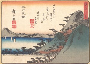 Campana vespertina en el templo Miidera, de la serie Ocho vistas de Omi de Ando Hiroshige