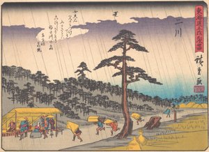 Futakawa, de la serie Las cincuenta y tres estaciones del camino de Tokaido, principios del siglo XX de Ando Hiroshige