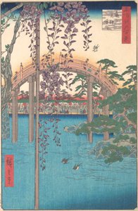 En el recinto del santuario Kameido Tenjin, 1856 de Ando Hiroshige