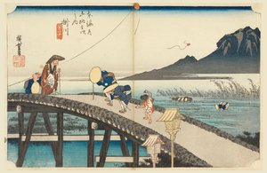 Kakegawa, Monte Akiha, en Las cincuenta y tres estaciones del camino Tokaido (Tokaido Gojusan Tsugi-no Uchi)