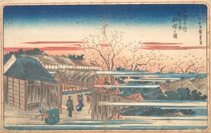 Cerezas de la mañana en Yoshiwara de Ando Hiroshige
