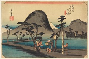 Carretera Nawate (Hiratsuka), en Las cincuenta y tres estaciones del camino Tokaido (Tokaido Gojusan Tsugi-no Uchi)