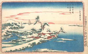 Amanecer de Año Nuevo después de la nieve en Susaki de Ando Hiroshige
