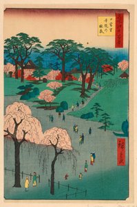 Nippori, jardines del templo (Nippori, jiin no rinsen) de la serie Cien vistas famosas de Edo