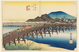 Okazaki, Puente Tenshin, en Las Cincuenta y Tres Estaciones del Camino Tokaido