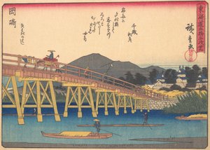Okazaki, de la serie Las cincuenta y tres estaciones del Camino de Tokaido, principios del siglo XX de Ando Hiroshige