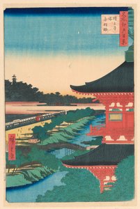 Pagoda del templo Zojoji, Akabane (Zojoji-to, Akabane) de la serie Cien vistas de Edo de Ando Hiroshige