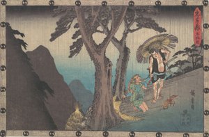 Sadakuro amenazando con matar a Yoichibei, ca. 1840 de Ando Hiroshige