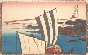Recolección de conchas en Shibaura de Ando Hiroshige