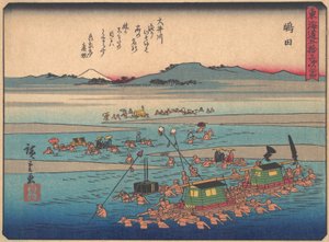 Shimada, de la serie Las cincuenta y tres estaciones del Camino Tokaido, principios del siglo XX de Ando Hiroshige