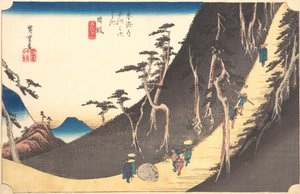 Estación Veintiséis: Nissaka, Sayo no Nakayama, de las Cincuenta y Tres Estaciones de..., ca. 1833-34 de Ando Hiroshige