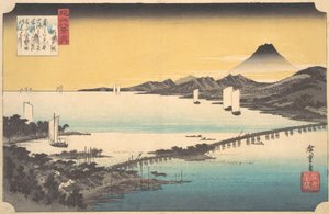 Atardecer en Seta, ca. 1832 de Ando Hiroshige