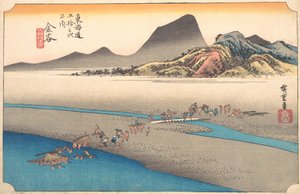 La orilla lejana del río Oi en Kanaya, 1834 de Ando Hiroshige