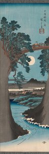 El puente de los monos en la provincia de Kai Koyo Saruhashi no zu, ca. 1841-42 de Ando Hiroshige