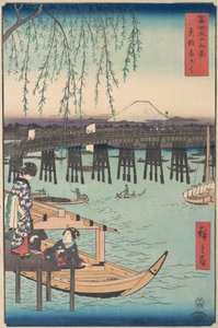 Toto, Ryogoku, de la serie Treinta y seis vistas del monte Fuji Fugak..., 4º mes, año del caballo 1858 de Ando Hiroshige