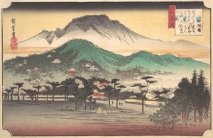 Campanas de vísperas en el templo Mii, ca. 1832 de Ando Hiroshige
