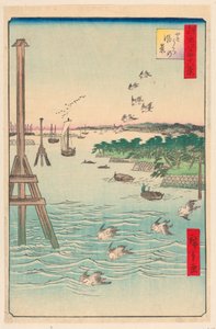 Vista de la costa de Shiba desde la serie Cien vistas famosas de Edo de Ando Hiroshige