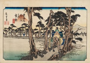 Grabado en madera - Yoshiwara Hidari Fuji, siglo XIX de Ando Hiroshige
