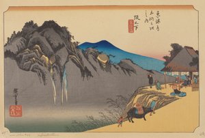 Estación de Sakamoshita (xilografía en color) de Ando or Utagawa (after) Hiroshige