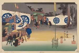 Estación Seki (xilografía en color) de Ando or Utagawa (after) Hiroshige