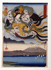 Amaterasu la diosa del Sol en el Monte Fuji