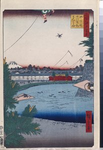 Cien vistas famosas de Edo: Hibiya y Soto-Sakurada desde Yamashita-cho de Ando or Utagawa Hiroshige