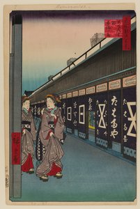 Cotton-Goods Lane, Odenma-cho de Ando or Utagawa Hiroshige