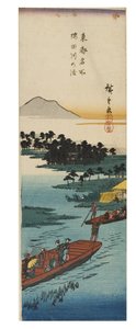 Cruce en el río Sumidagawa de la serie Vistas famosas de la capital oriental, c.1837-1838 de Ando or Utagawa Hiroshige
