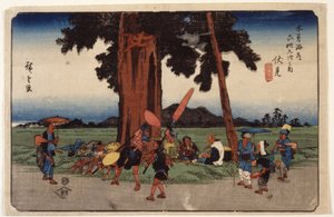 Fushimi, Estación nº 51 (xilografía en color) de Ando or Utagawa Hiroshige