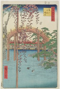 Santuario Kameido Tenjin, julio de 1856 de Ando or Utagawa Hiroshige