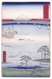 Bahía de Kuroto en la provincia de Kazusa (Kazusa Kurodo No Ura) (xilografía en color)