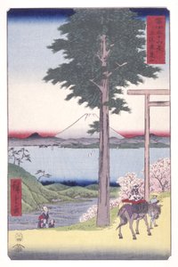 Monte Rokuso en la provincia de Kazusa (Kazusa Rokusozan) (xilografía en color) de Ando or Utagawa Hiroshige