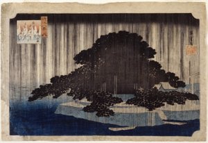 Lluvia nocturna en Karasaki (xilografía en color) de Ando or Utagawa Hiroshige