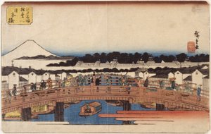 Nihonbashi (xilografía en color) de Ando or Utagawa Hiroshige