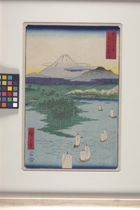 Noge y Yokohama en la provincia de Musashi (Musashi, Noge, Yokohama) (xilografía en color) de Ando or Utagawa Hiroshige