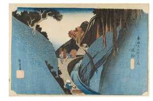 Okabe: Montaña Utsu de la serie Las cincuenta y tres estaciones del Tokaido, c.1831-1834 (xilografía sobre papel)