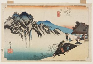 Sakanoshita: Montaña Fudesute (Sakanoshita, Fudesute mine) de Ando or Utagawa Hiroshige