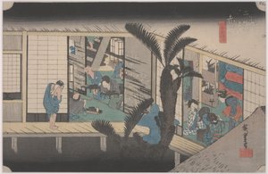 Escena en una posada de Ando or Utagawa Hiroshige