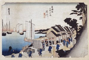Shinagawa (xilografía en color) de Ando or Utagawa Hiroshige